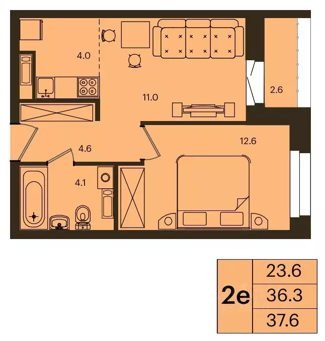 2-к кв. Красноярский край, Красноярск Мясокомбинат мкр,  (37.6 м) - Фото 1