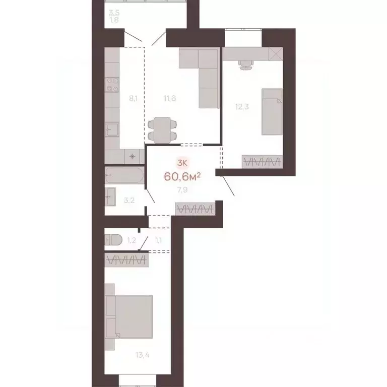 3-к кв. Алтайский край, Новоалтайск ул. Южсиба, 52А (60.6 м) - Фото 0