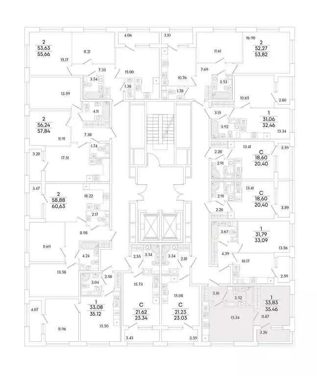 1-комнатная квартира: Санкт-Петербург, ЖК Аурум (35.46 м) - Фото 2