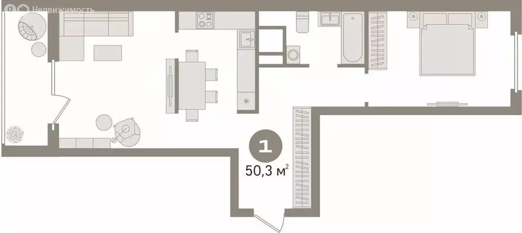 1-комнатная квартира: Екатеринбург, Маневровая улица, 26 (50.3 м) - Фото 1