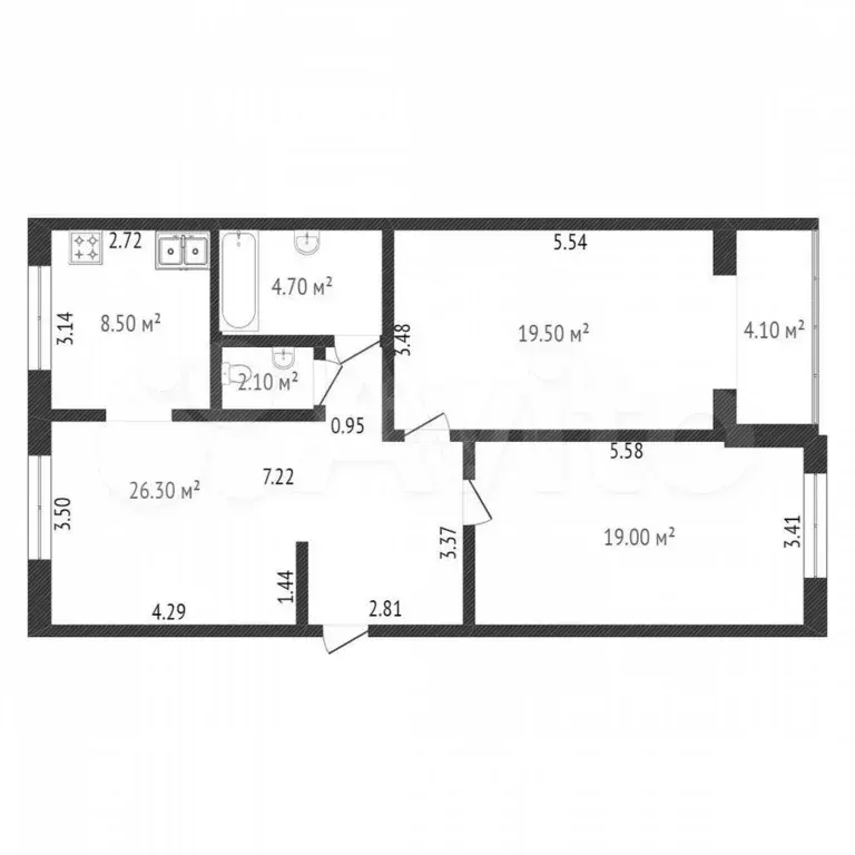 3-к. квартира, 82 м, 1/5 эт. - Фото 0