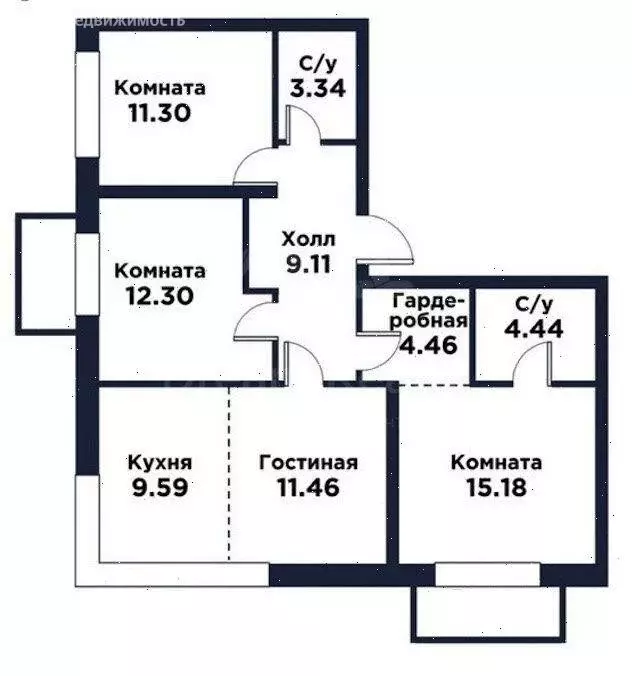 3-комнатная квартира: Москва, ЖК Репаблик, к2.1 (83.28 м) - Фото 0