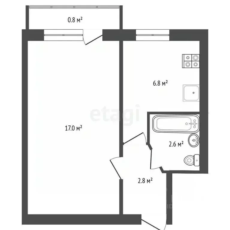 1-к кв. Севастополь просп. Генерала Острякова, 88 (29.2 м) - Фото 0