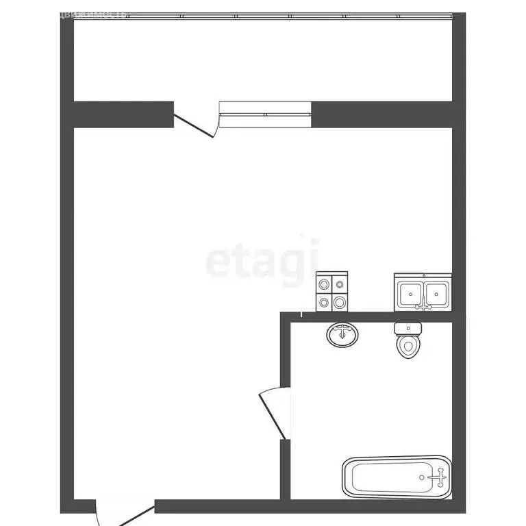 1-комнатная квартира: Тюмень, Олимпийская улица, 12 (14.3 м) - Фото 1