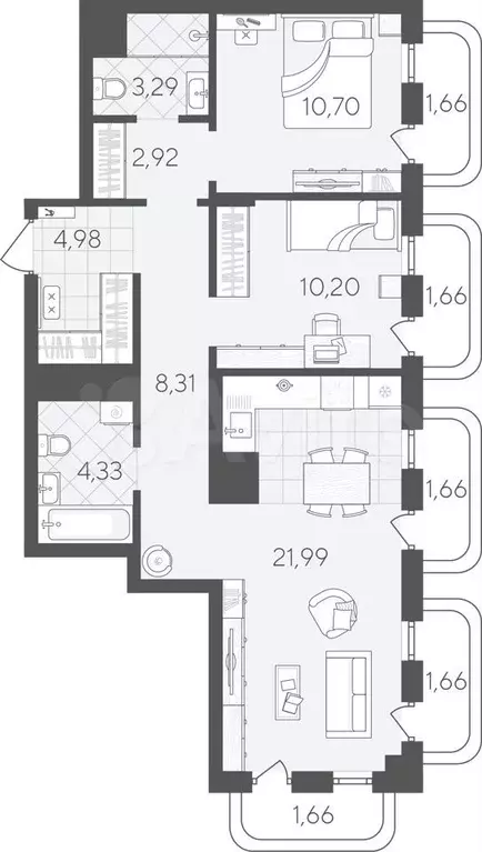 2-к. квартира, 75 м, 13/24 эт. - Фото 0