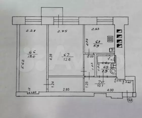2-к. квартира, 45 м, 4/5 эт. - Фото 0