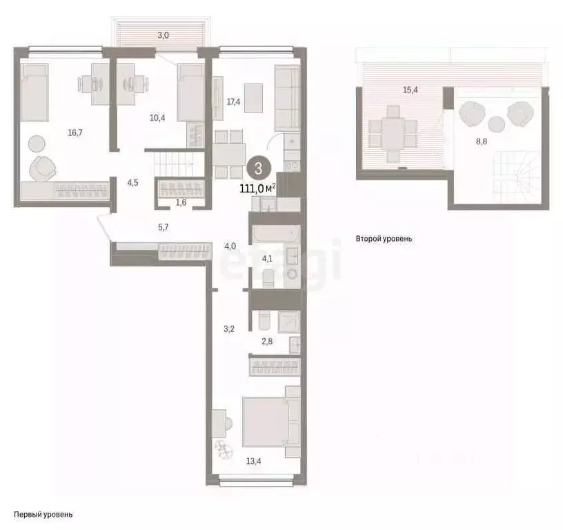 3-к кв. Тюменская область, Тюмень Мысовская ул., 26к1 (110.0 м) - Фото 0