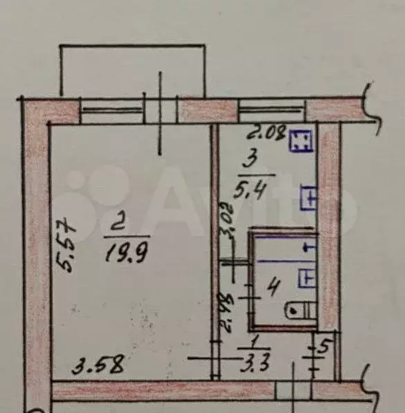 1-к. квартира, 31,5 м, 4/5 эт. - Фото 0