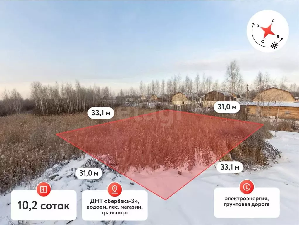 Участок в Тюменская область, Тюмень СОСН Березка-3 тер., ул. 11-я ... - Фото 1