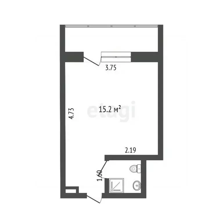 1-к кв. Тюменская область, Тюмень Харьковская ул., 69а (15.2 м) - Фото 1