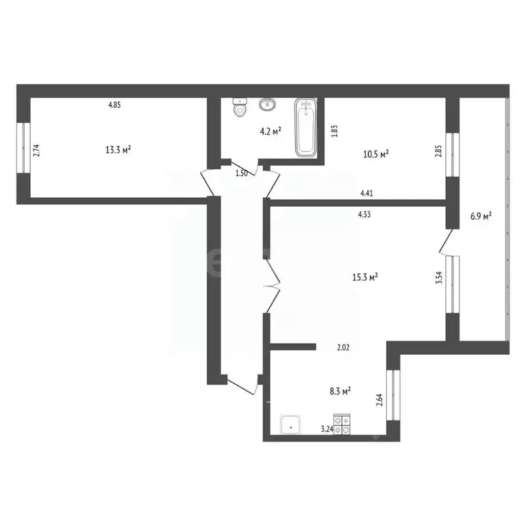 3-к кв. Тюменская область, Тюмень Магаданская ул., 11к1 (60.0 м) - Фото 1