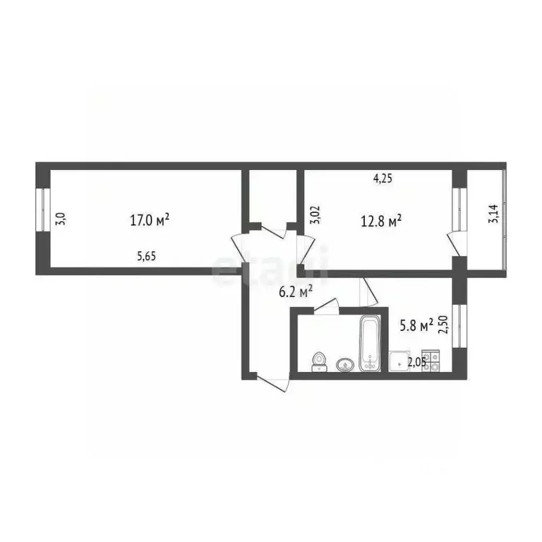 2-к кв. Омская область, Омск Заозерный мкр, ул. Бархатовой, 1 (44.5 м) - Фото 1