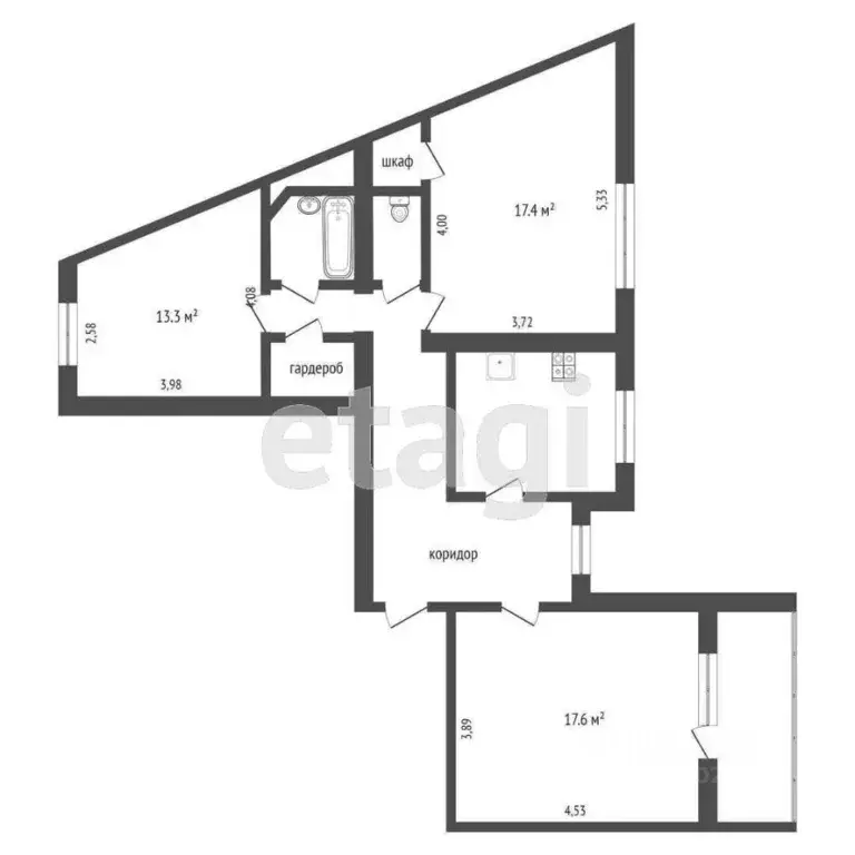 3-к кв. Ханты-Мансийский АО, Сургут просп. Ленина, 69 (81.5 м) - Фото 0