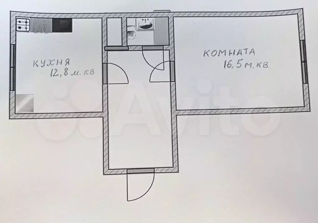 1-к. квартира, 36 м, 1/9 эт. - Фото 1