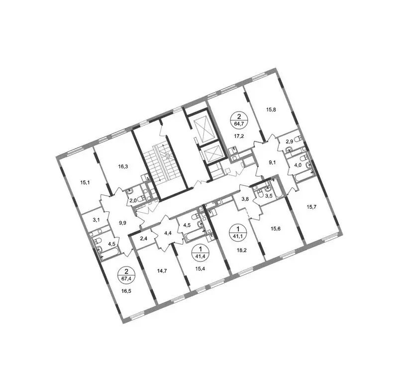 2-к кв. Москва Переделкино Ближнее мкр, 18-й кв-л,  (64.7 м) - Фото 1
