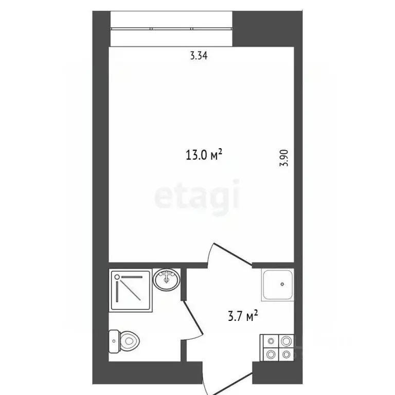 1-к кв. Архангельская область, Архангельск Ленинградский просп., 333к1 ... - Фото 2