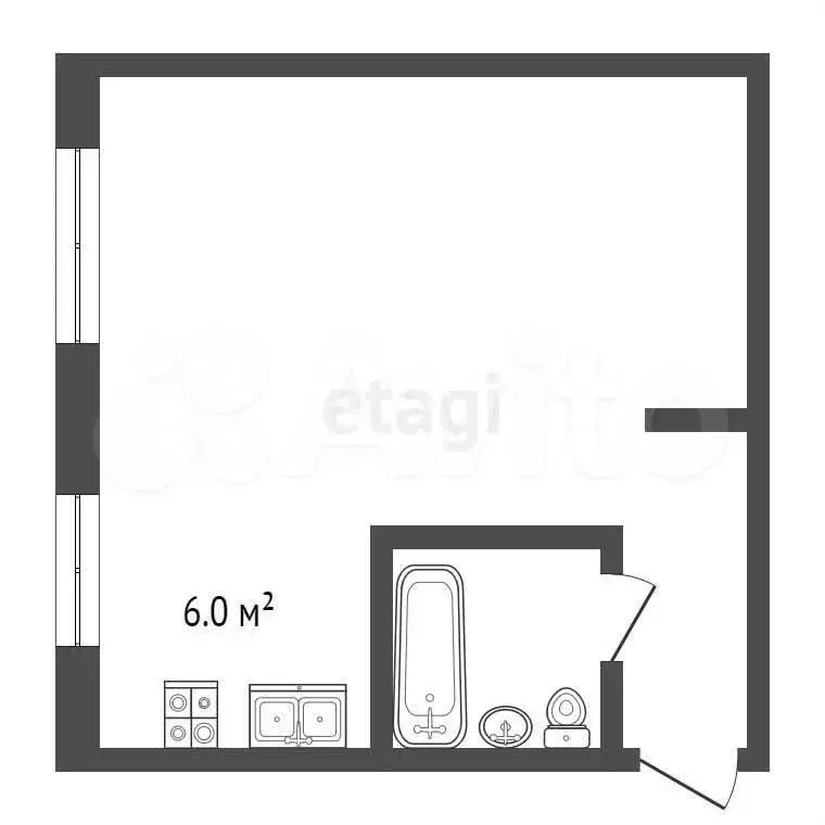 Квартира-студия, 31 м, 1/5 эт. - Фото 0