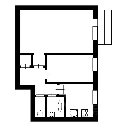 2-к кв. Санкт-Петербург ул. Крупской, 37 (43.0 м) - Фото 1