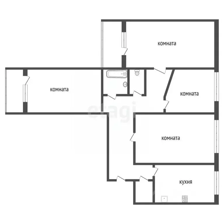 4-к кв. Тульская область, Тула Курковая ул., 13 (80.1 м) - Фото 1