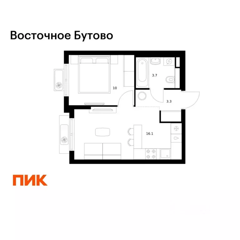 1-к кв. Московская область, Ленинский городской округ, Боброво пгт ... - Фото 1