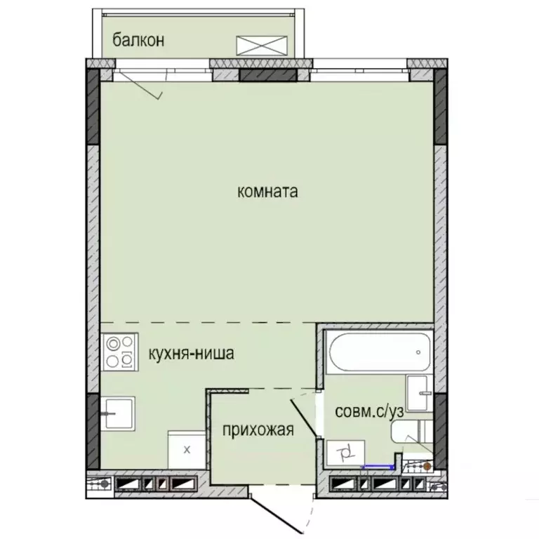 Студия Удмуртия, Ижевск Культбаза жилрайон, 8-й мкр, Ежевика жилой ... - Фото 0