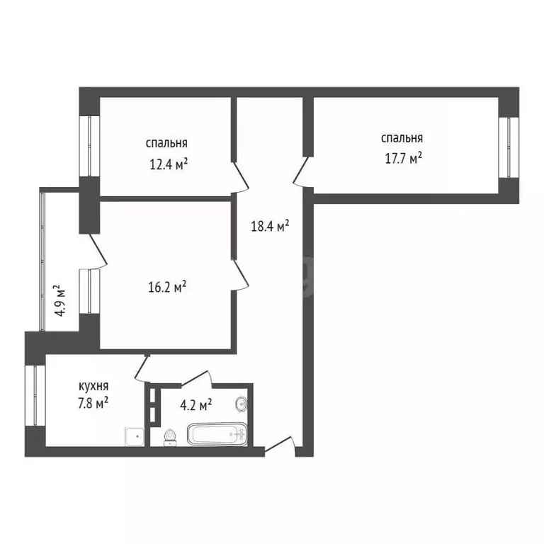 3-к кв. Красноярский край, Красноярск Норильская ул., 3В (74.2 м) - Фото 1