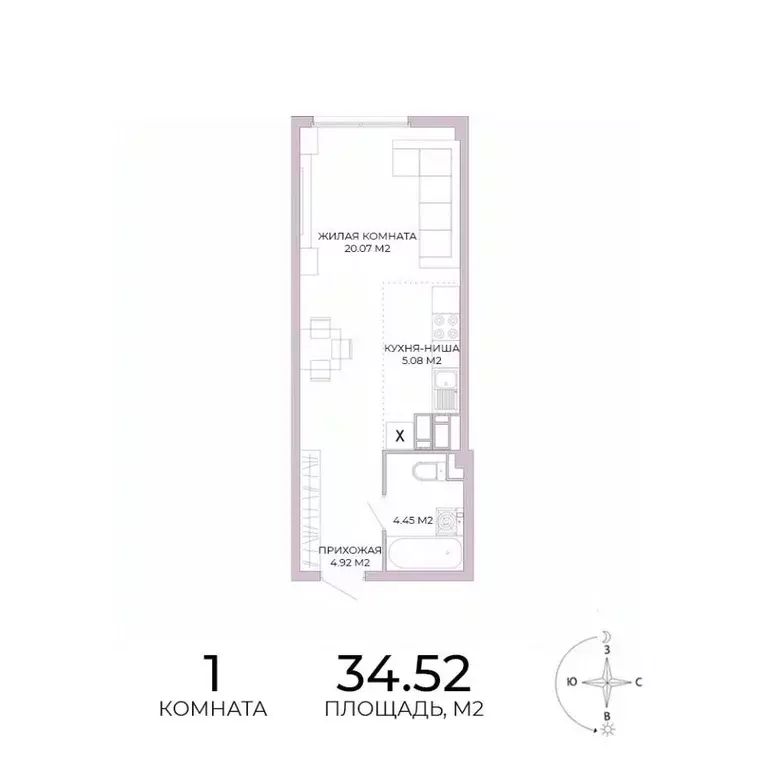 1-к кв. Пензенская область, Пенза Побочинская ул., с18 (34.52 м) - Фото 0