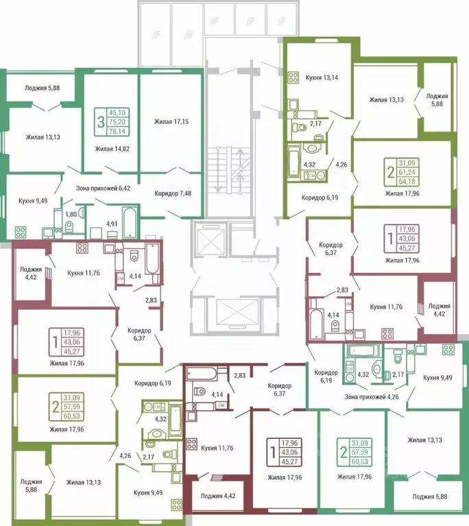 3-к кв. Калужская область, Обнинск ул. Табулевича, 1 (75.2 м) - Фото 2