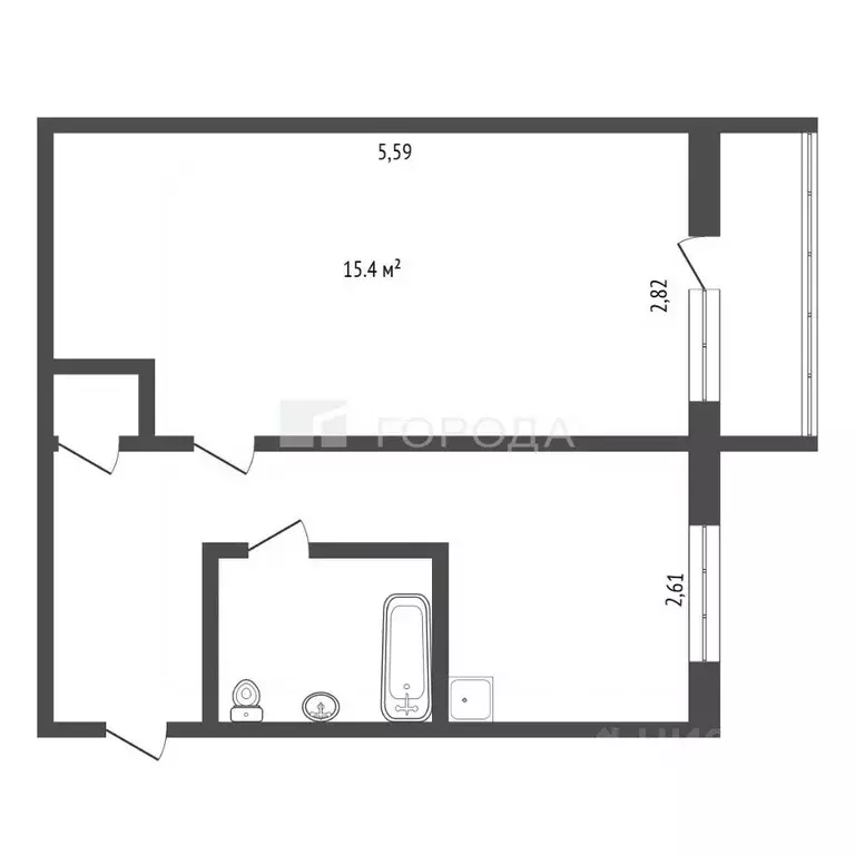 1-к кв. Кемеровская область, Новокузнецк Притомский пгт, ул. ... - Фото 2