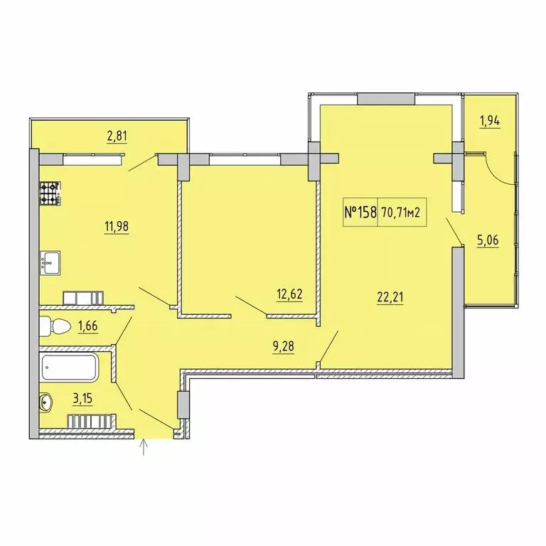 2-комнатная квартира: Феодосия, улица Грина, 43 (63.84 м) - Фото 0