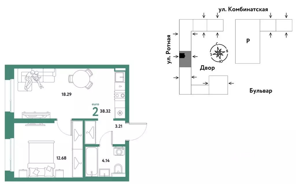 2-к кв. Свердловская область, Екатеринбург муниципальное образование, ... - Фото 1
