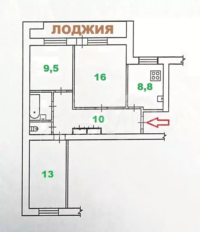 3-к. квартира, 67 м, 5/9 эт. - Фото 0