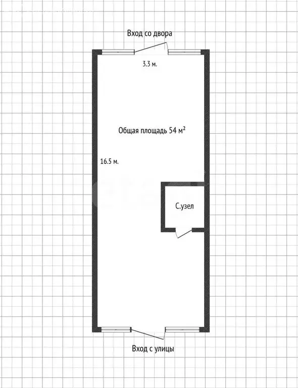Офис (54 м) - Фото 1