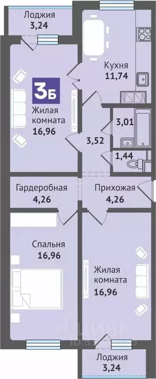 2-к кв. Марий Эл, Медведево городское поселение, Медведево пгт ул. ... - Фото 1