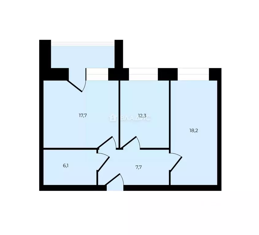 2-к кв. Владимирская область, Владимир ул. Родионовка, 14к1 (64.5 м) - Фото 2