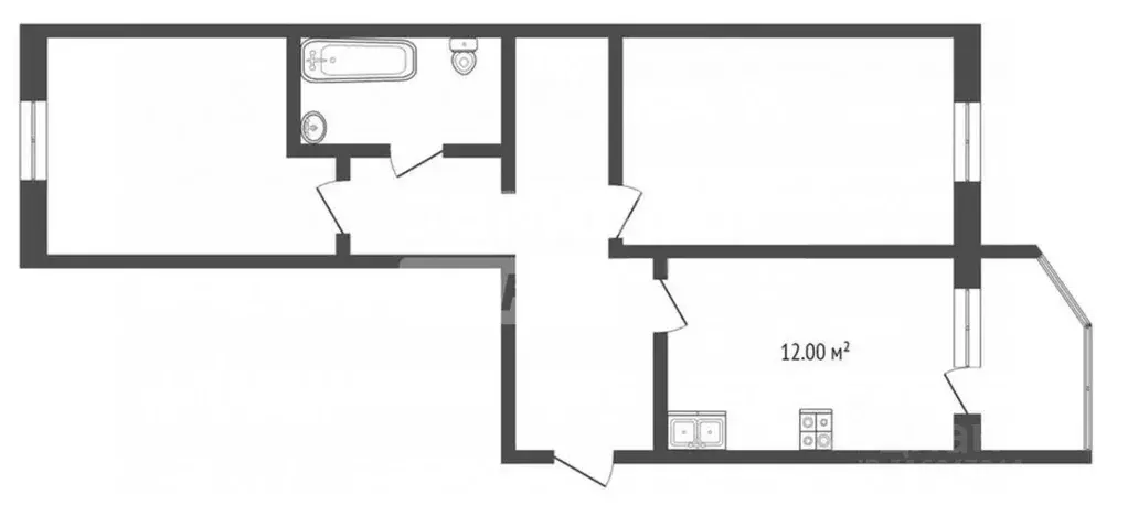 2-к кв. Ханты-Мансийский АО, Сургут ул. Крылова, 26 (67.3 м) - Фото 1