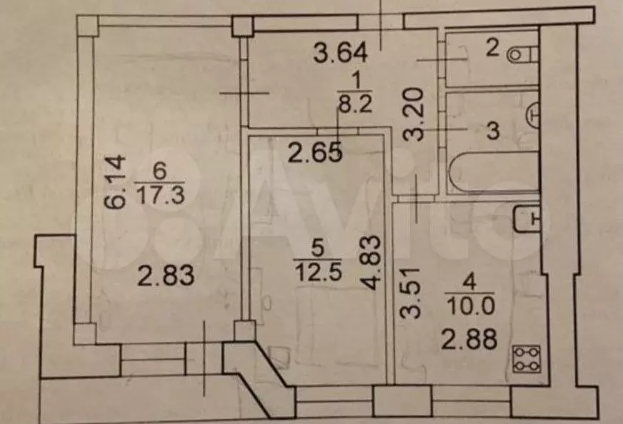 2-к. квартира, 53,4 м, 9/9 эт. - Фото 0