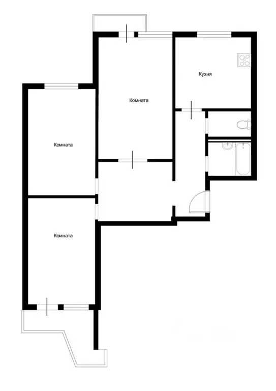 3-к кв. Москва ул. Барышиха, 25к1 (75.0 м) - Фото 1