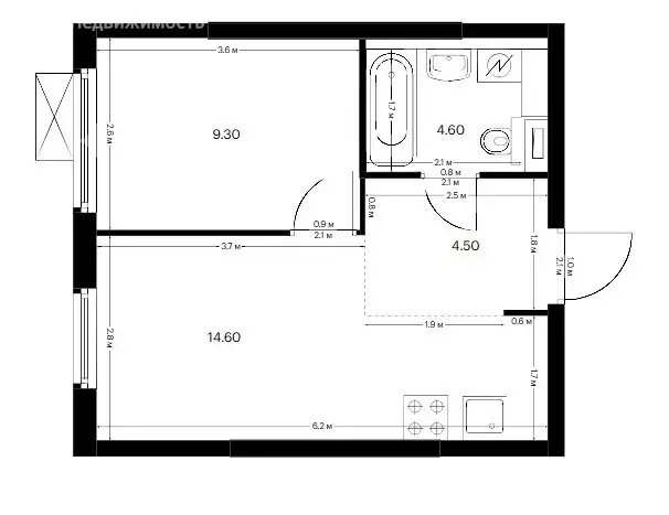 1-комнатная квартира: Казань, улица Анаса Тазетдинова, 7к4 (33 м) - Фото 1