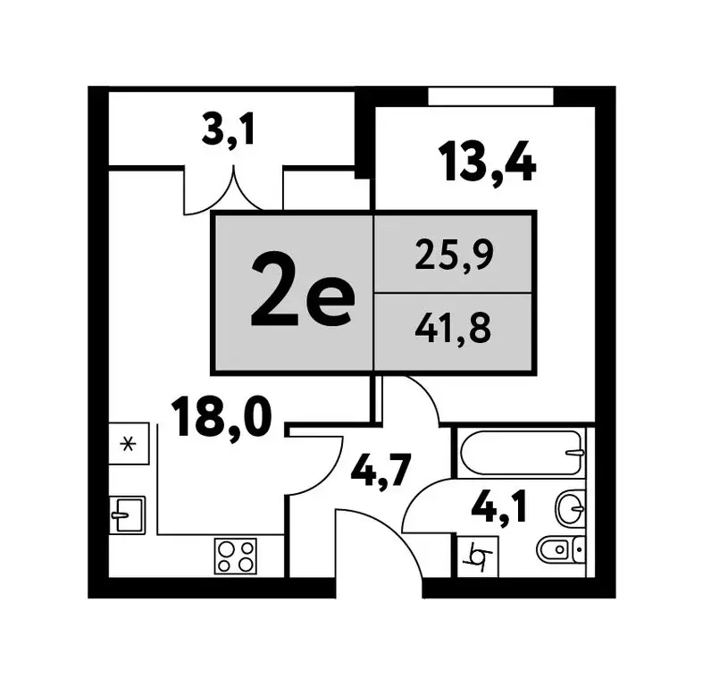 2-комнатная квартира: Москва, Фестивальная улица, 15к24/3 (41.8 м) - Фото 0