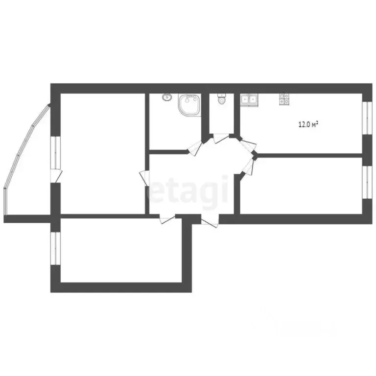 3-к кв. Тюменская область, Тюмень ул. Степана Халтурина, 8 (99.8 м) - Фото 1