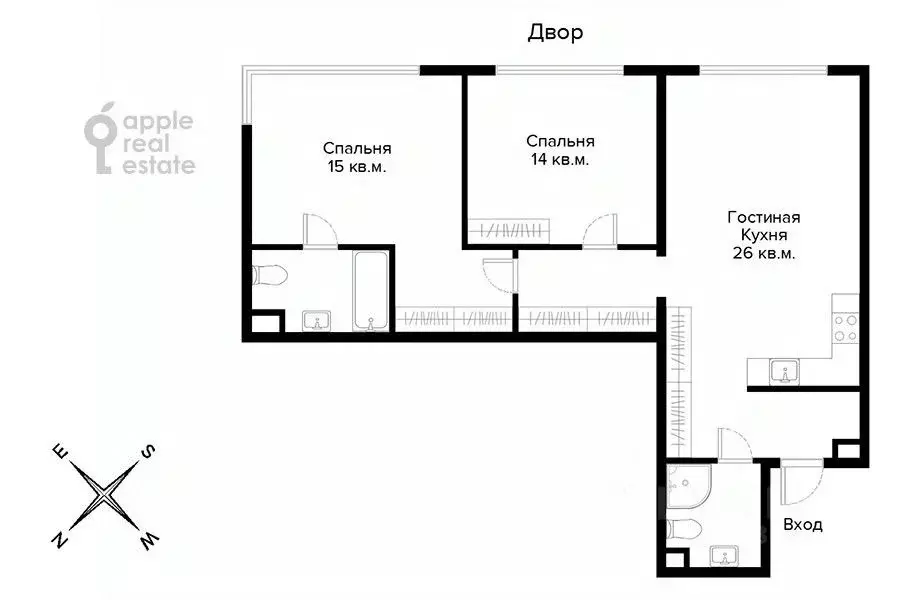 3-к кв. Москва просп. Академика Сахарова, 7 (80.0 м) - Фото 2