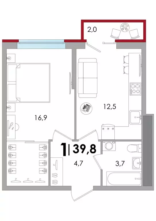 1-комнатная квартира: Тверь, улица С.Я. Лемешева, 6 (39.6 м) - Фото 1