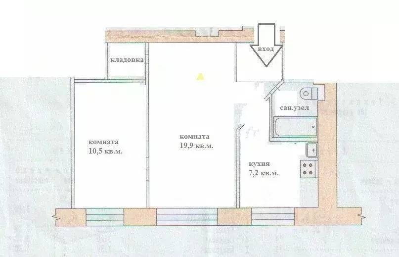 Квартира, 2 комнаты, 42 м - Фото 0
