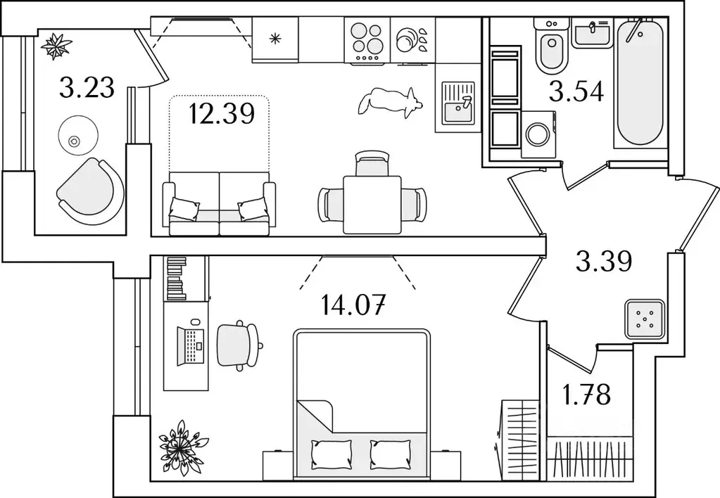 1-к кв. Санкт-Петербург Полюстрово тер.,  (36.79 м) - Фото 0