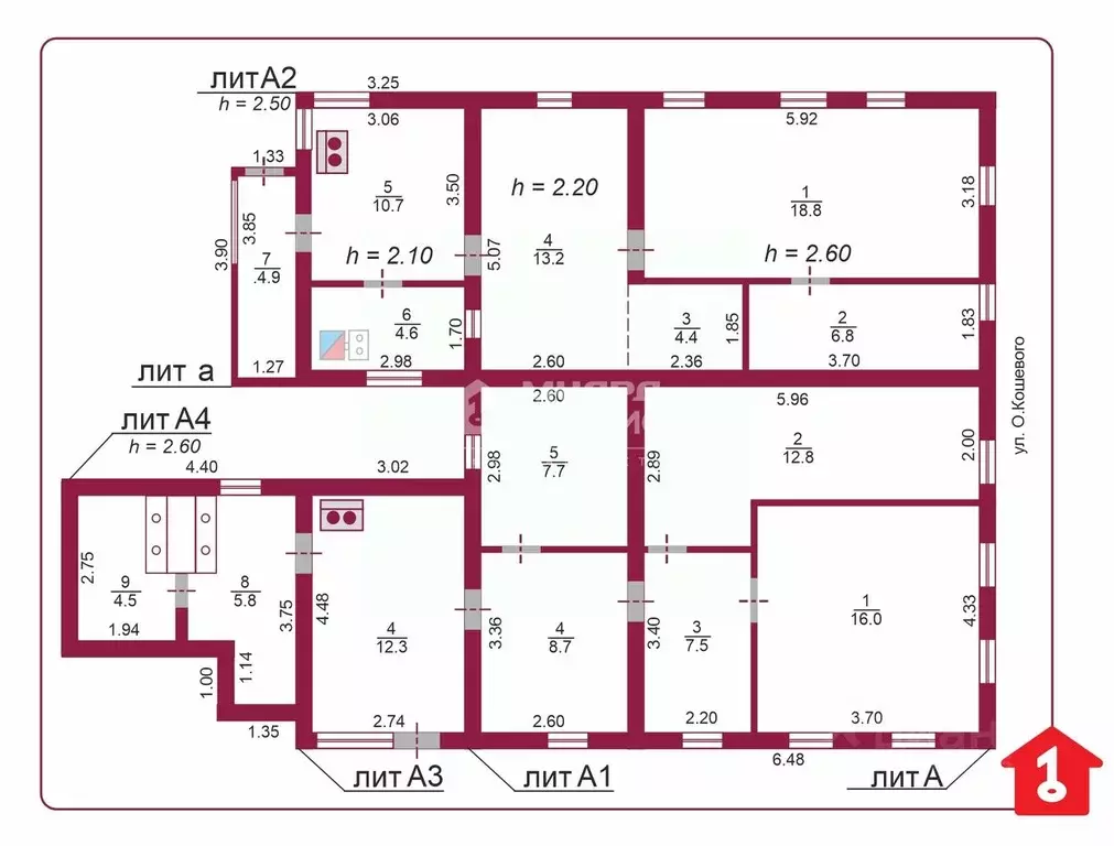Дом в Омская область, Омск ул. Олега Кошевого, 76 (139 м) - Фото 2