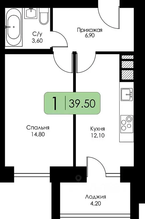 1-к кв. Смоленская область, Смоленск пос. Загорье, Загорье жилой ... - Фото 0