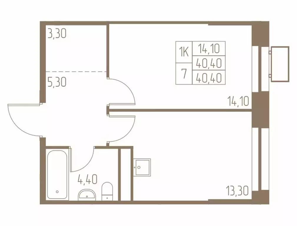 1-комнатная квартира: Пушкино, жилой комплекс Фабрикант (40.4 м) - Фото 0