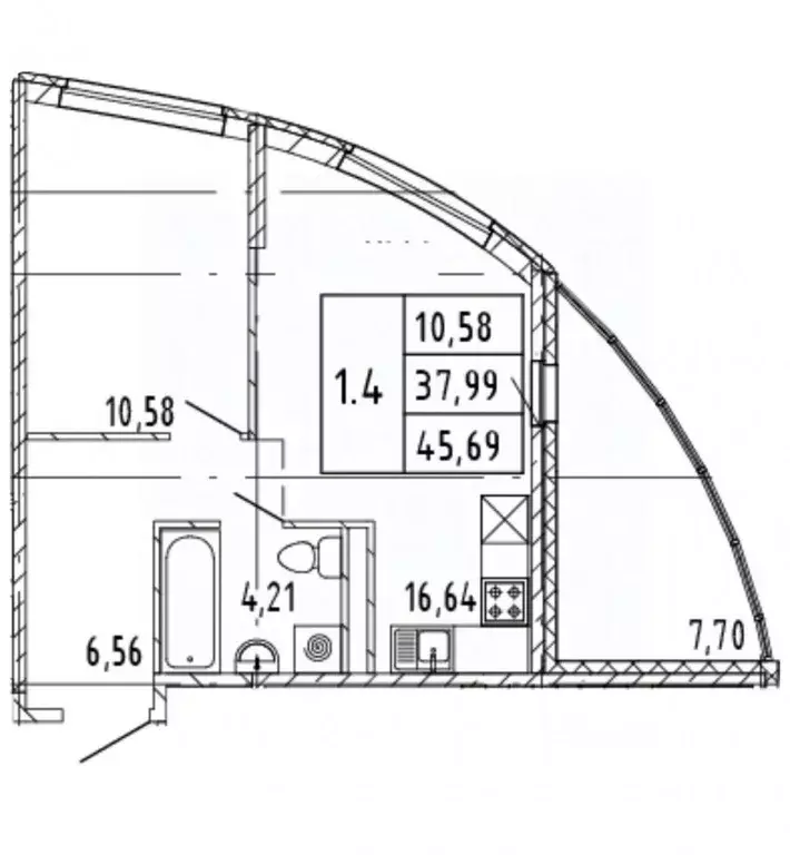 2-к кв. Ленинградская область, Всеволожский район, пос. Бугры ул. ... - Фото 2