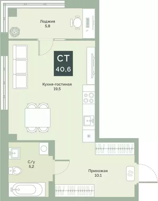 Студия Курганская область, Курган Заозерный жилрайон, 6А мкр, ул. ... - Фото 1